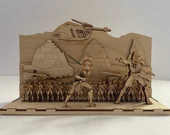 Ahsoka Tano w/ 501st Star Wars inspired wood model