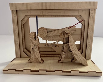 Obiwan Kenobi vs Darth Vader Star Wars inspiriertes Holzmodell