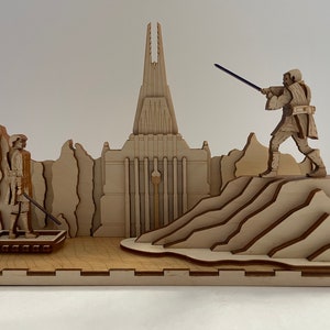 Obiwan Kenobi vs Anakin Star Wars inspired wood model