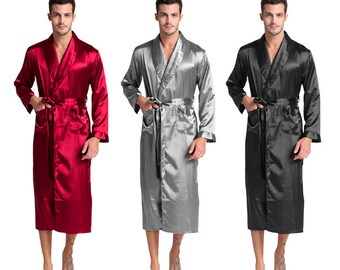 black mens silk dressing gown