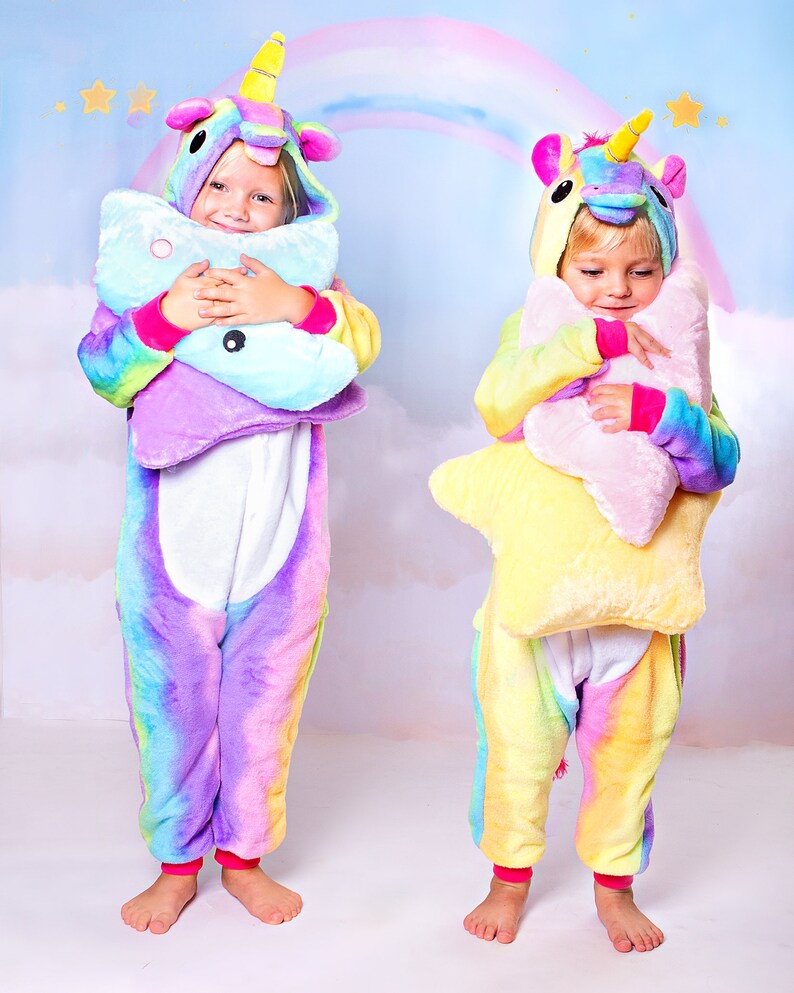 Adults and kids UNICORN Hooded Union Suit Pajamas Onesie Etsy