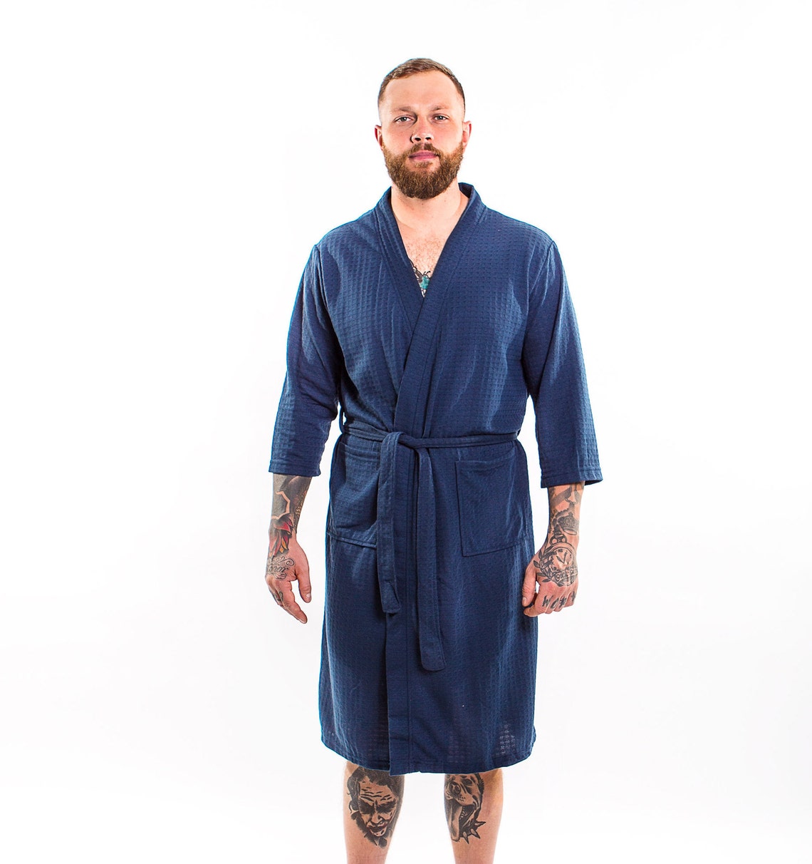 Men's Waffle Knit Customized robes Personalized Waffled Etsy