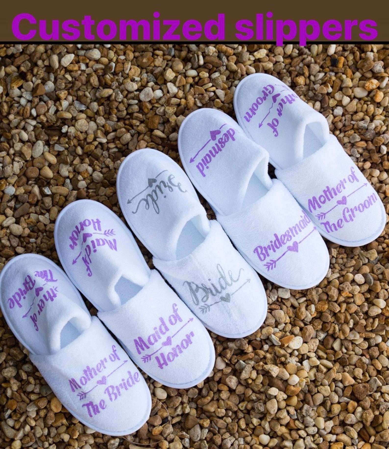 Kids Customized Slippers Flower Girl Personalized Slippers Etsy