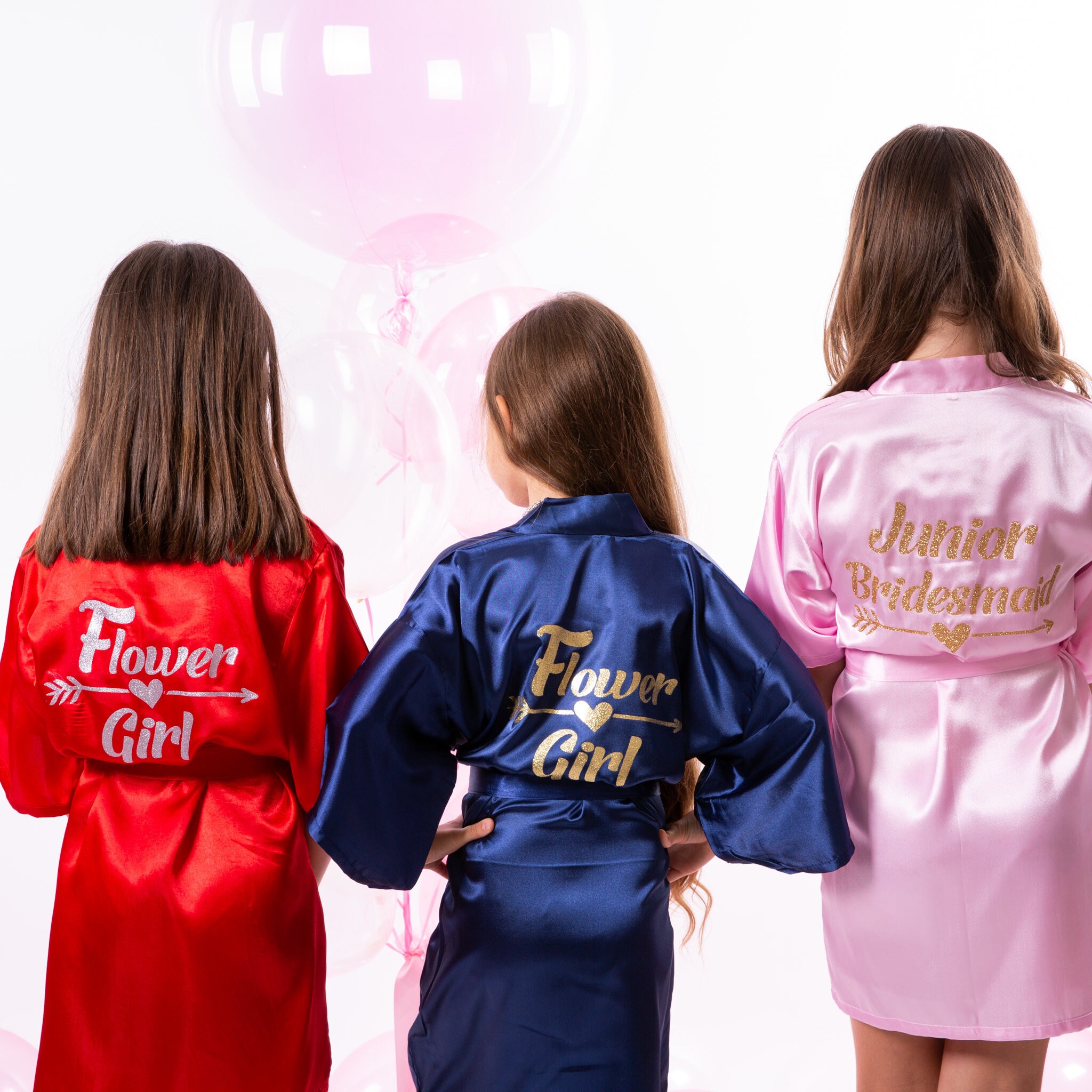 Kids Satin Robes Flower Girl Robe Customized Robe Bridal Etsy