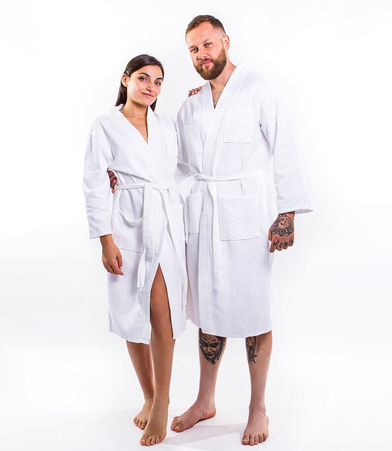 Couple Cotton Waffle Robes Matching Couple Robes Customized Etsy