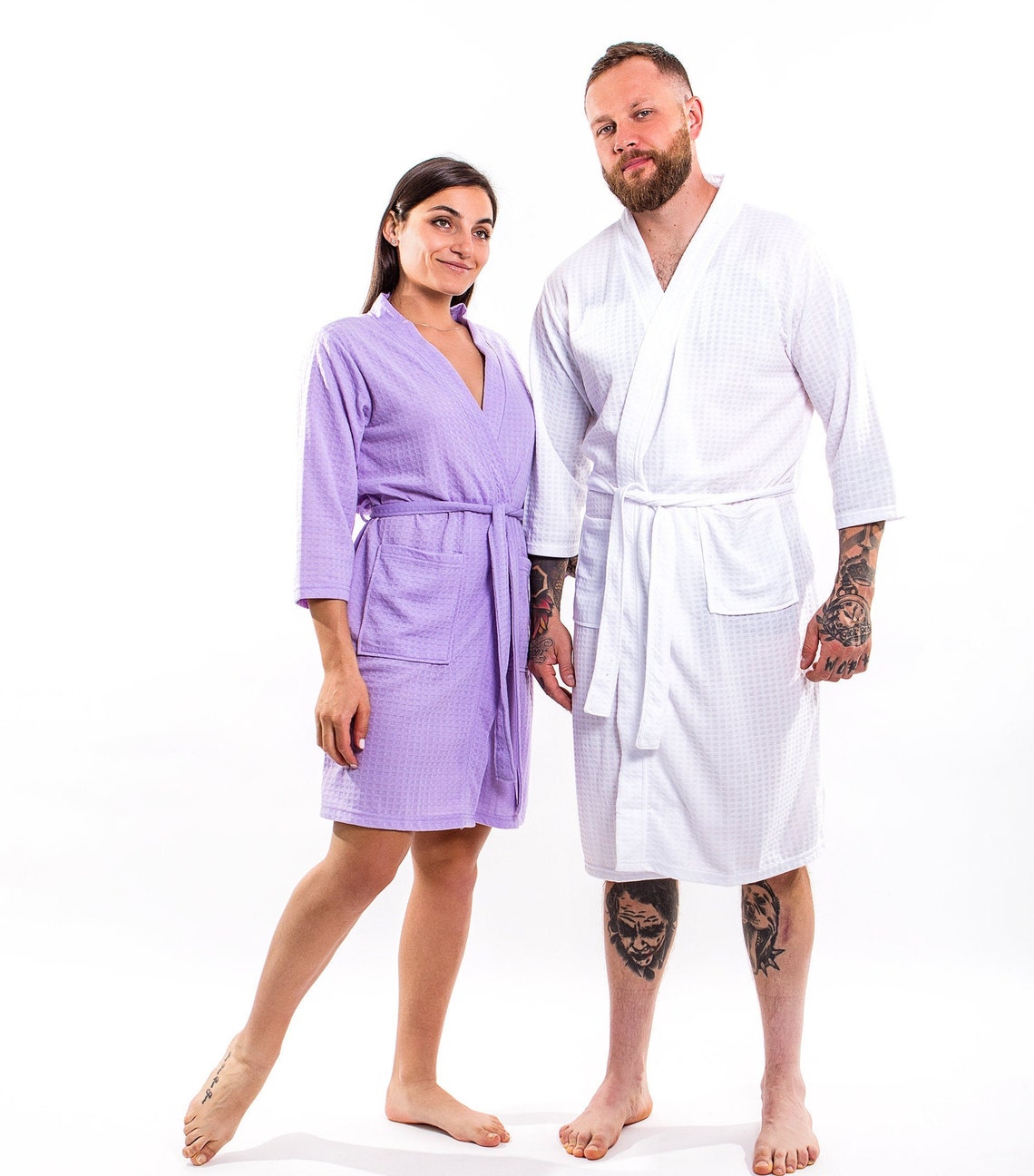 Waffle Knit Robes For Him and Her Personalized Gift Bride Etsy