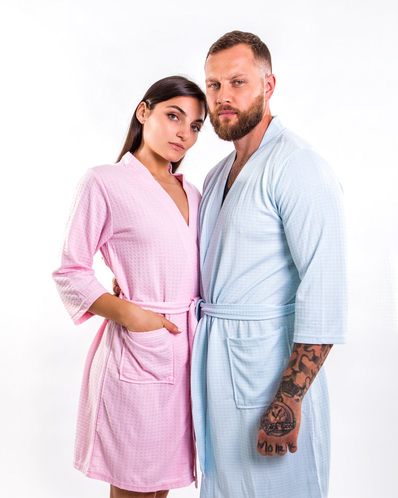 Waffle Knit Robes For Him and Her Personalized couple robe Etsy