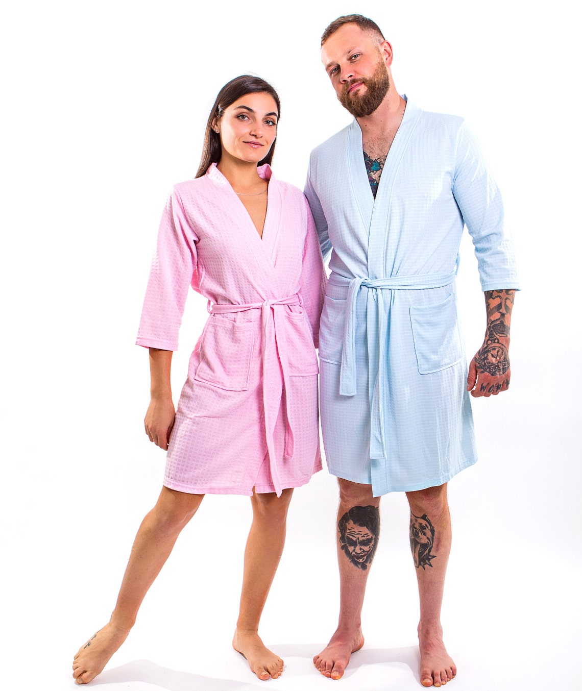 Waffle Knit Robes For Him and Her Personalized Gift Bride Etsy