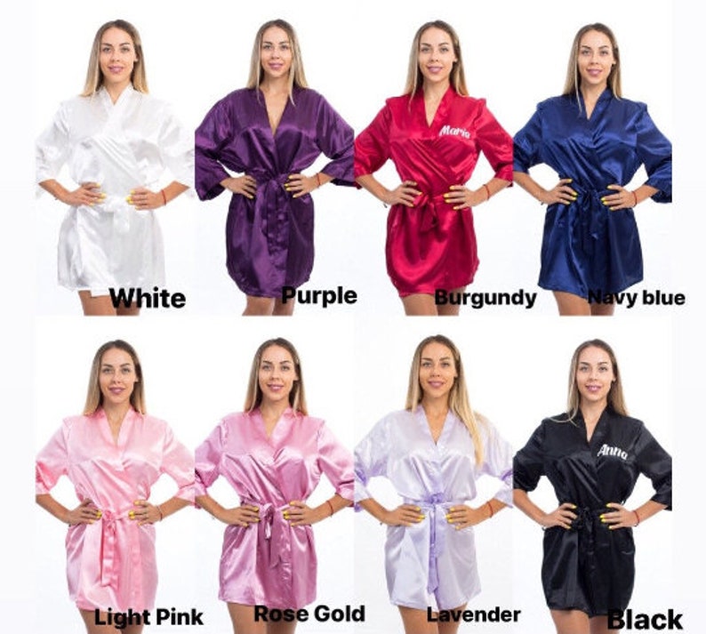 His and hers satin robes Personalized dressing gown satin Etsy