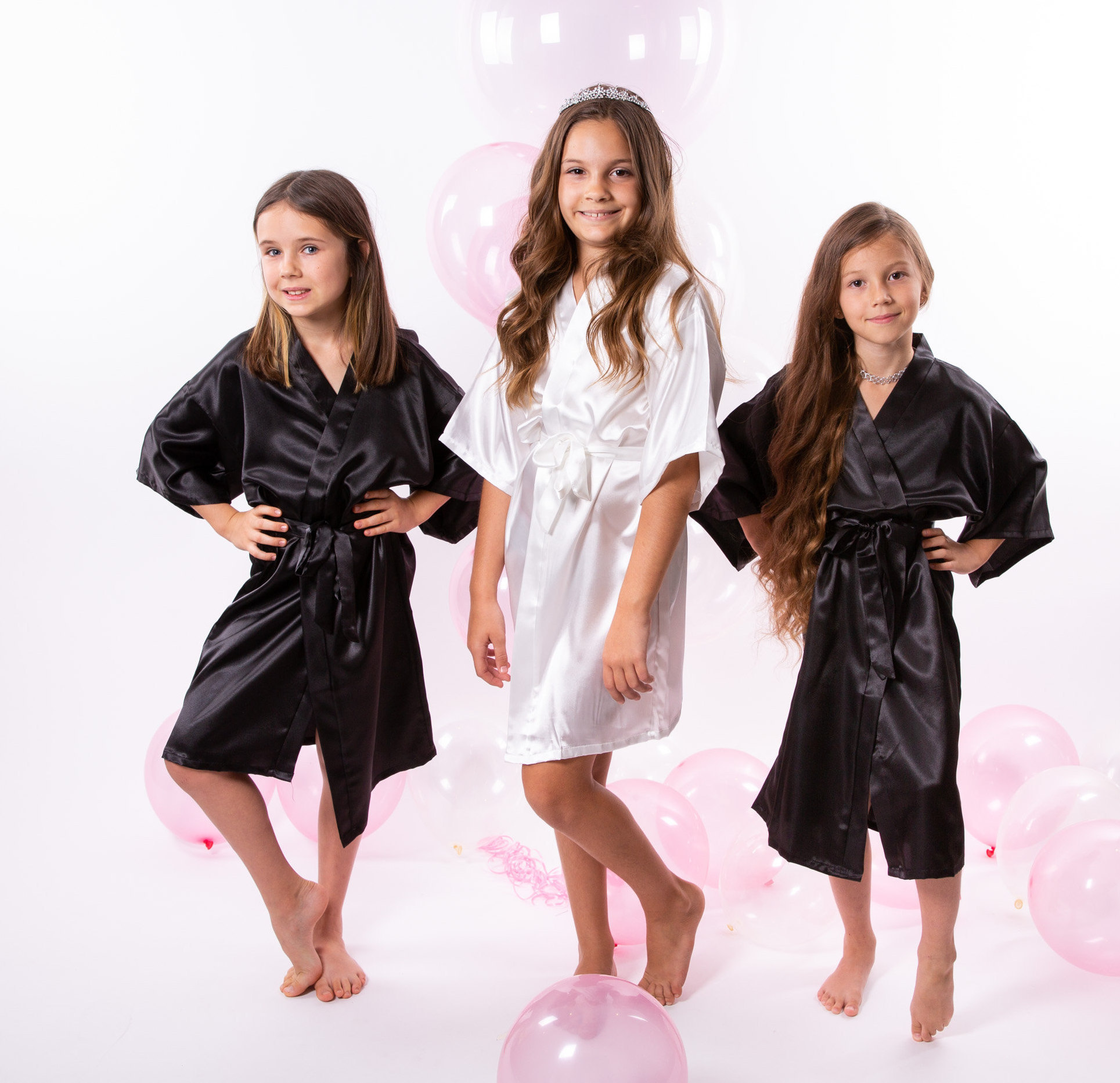 satin flower robe