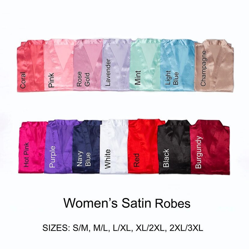 50% OFF SALE Satin Robes Bridesmaid Customized Robes Plus | Etsy