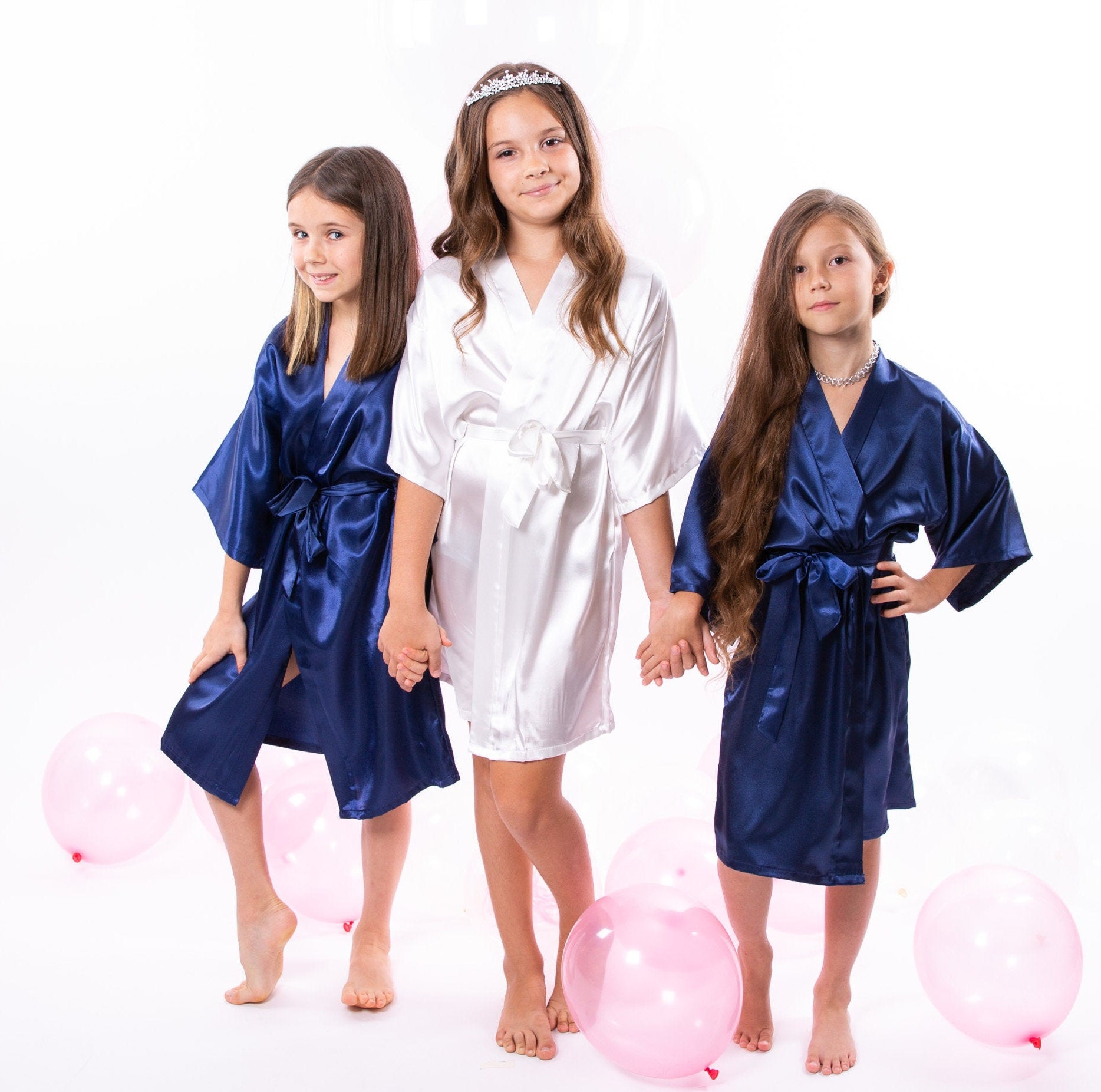 Kids Satin Robes Flower Girl Robe Customized Robe Bridal Etsy