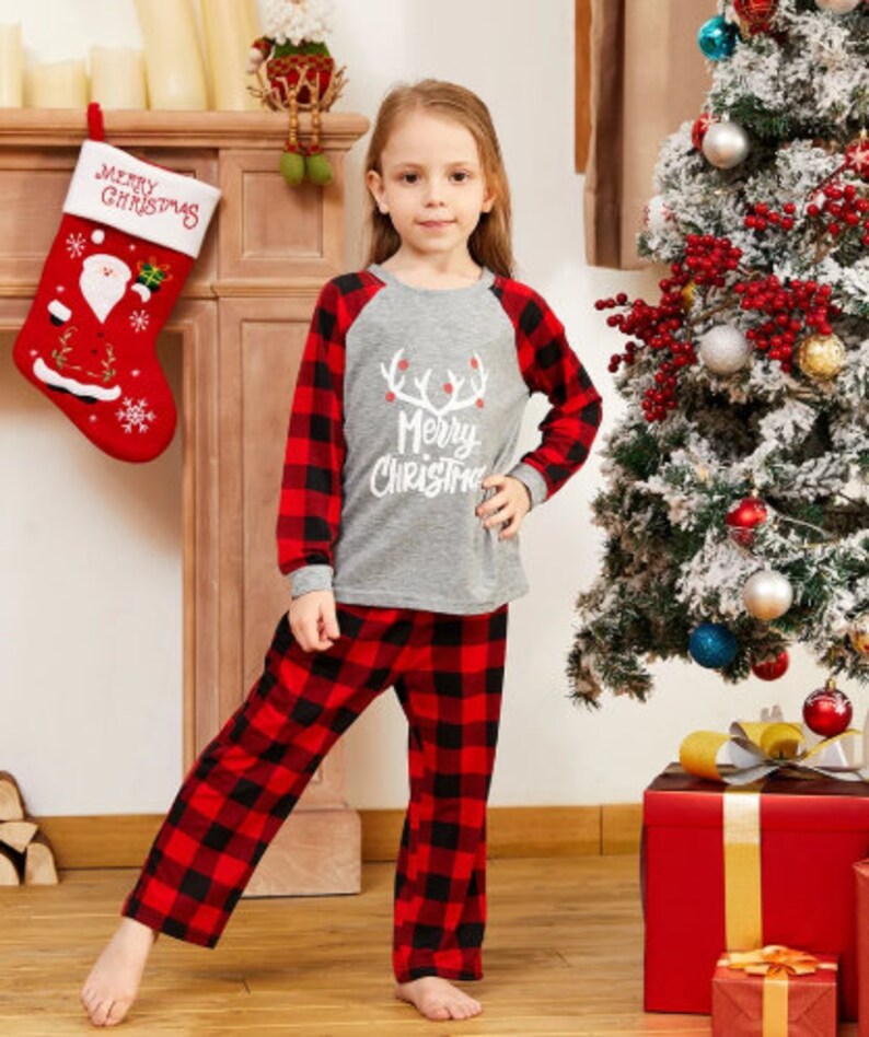 Family Matching Personalized Pajamas Moose Print Pajamas Customized Family Matching Buffalo Plaid Christmas Pajamas LAST CALL 60/% OFF
