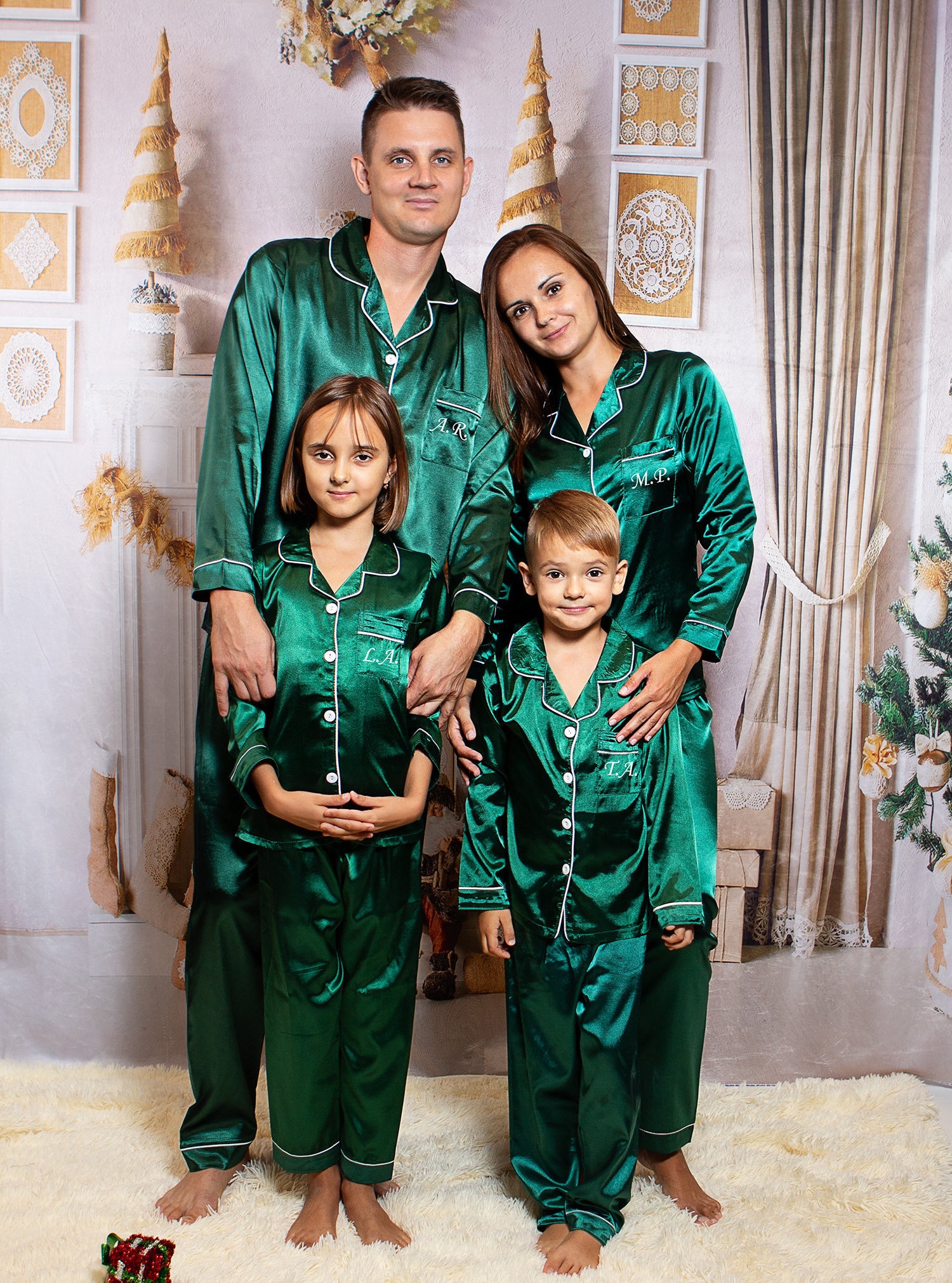 Family Matching Satin Pajamas Customized Pajamas for Adults Etsy