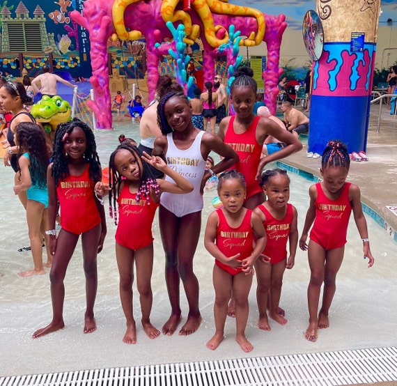 Girls Kids Custom One Piece Swimsuits Your Text Swimsuit Etsy