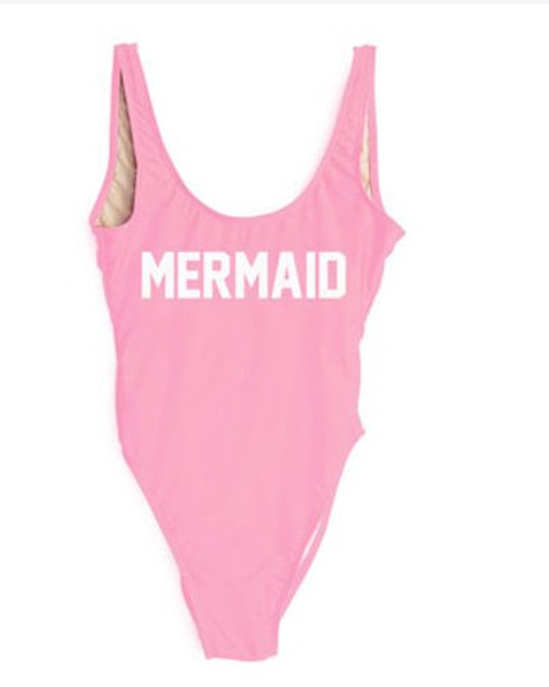 MERMAID One Piece Swimsuits Customized Swimsuits Bride Squad Etsy
