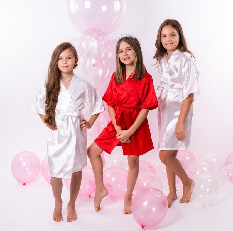 Set of 6 Kids Satin Robes Flower Girl Robe Customized Robe Etsy