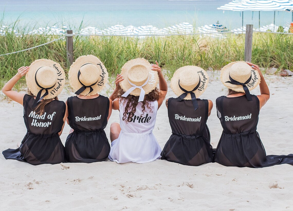 Bride Swimsuit Coverup Bridesmaid Swim Cover Up Monogrammed Etsy