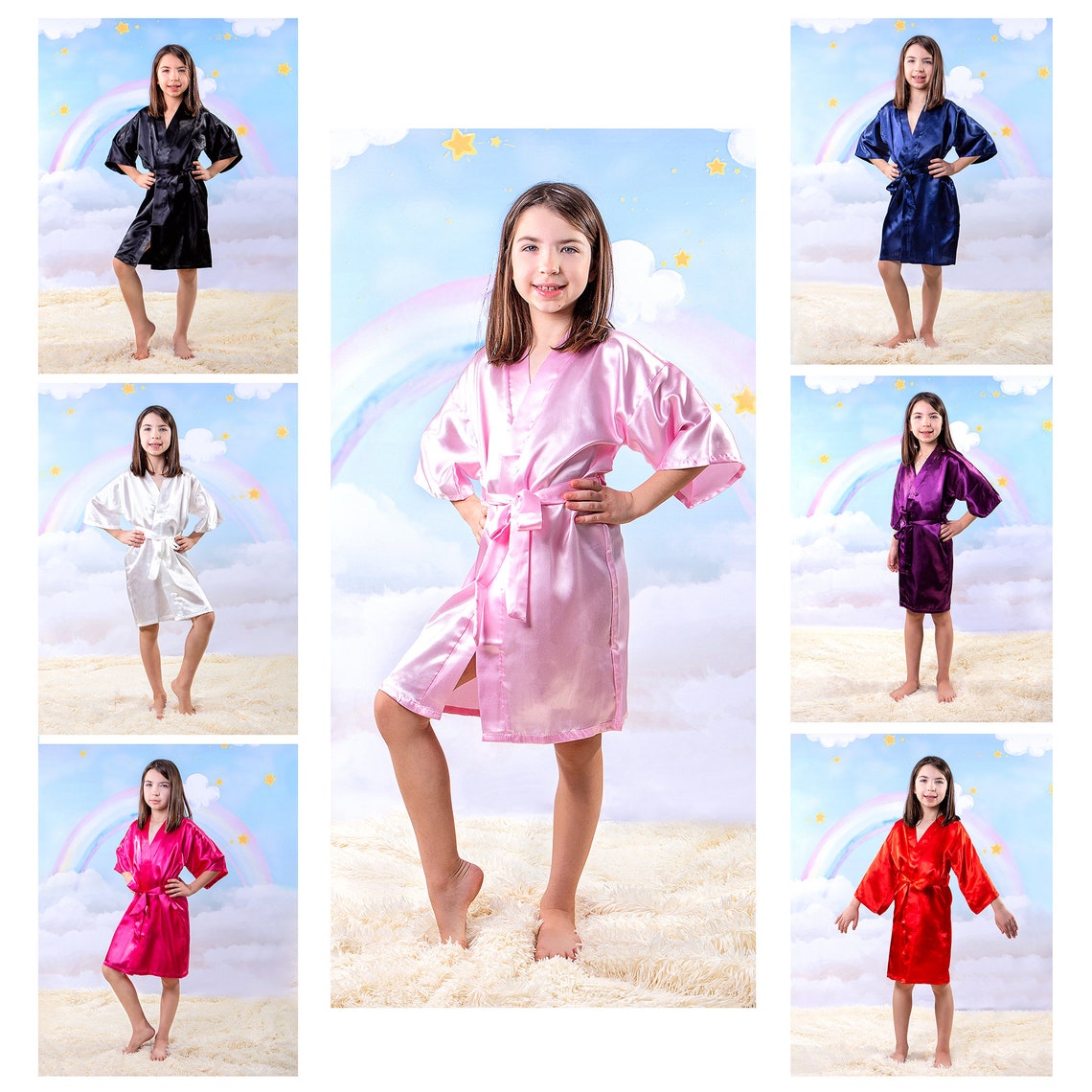 Kids Satin Robes Flower Girl Robe Toddler Robe Bridal Robe Etsy