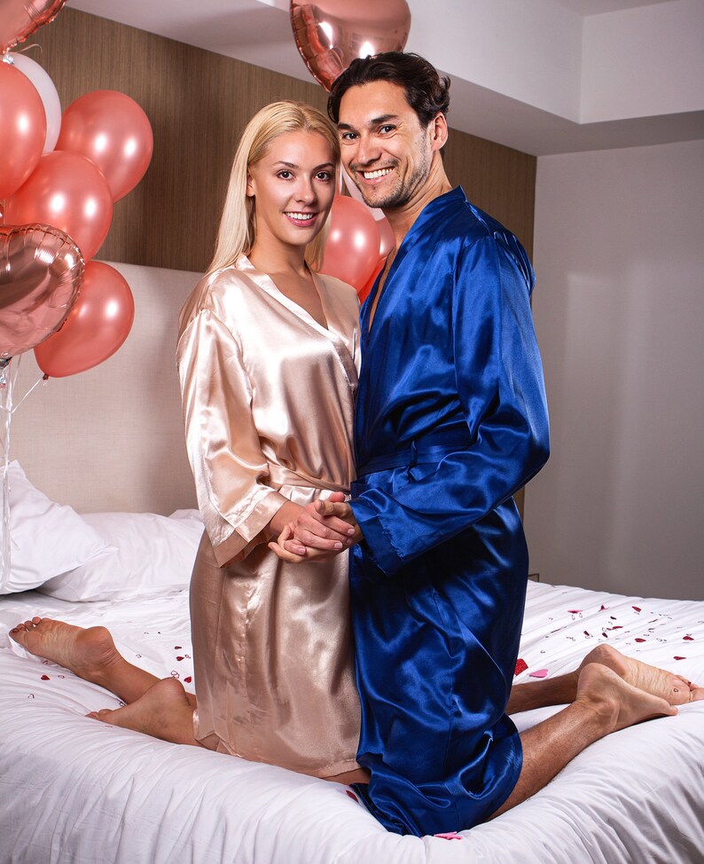 His and Hers Satin Robes Valentines Day Gift Robes for Etsy
