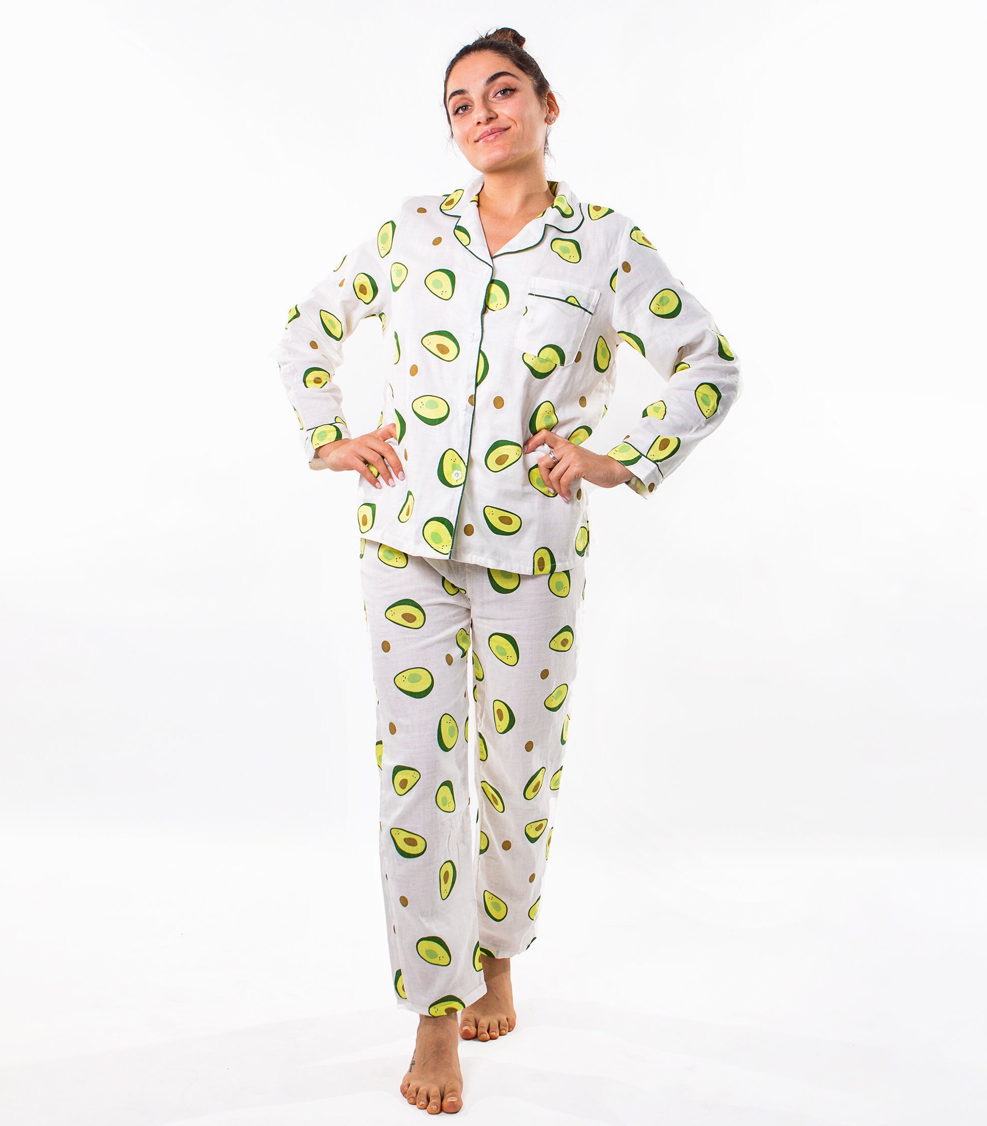 Avocado Pajama Set 100 Cotton Pajamas for Couple Matching Etsy