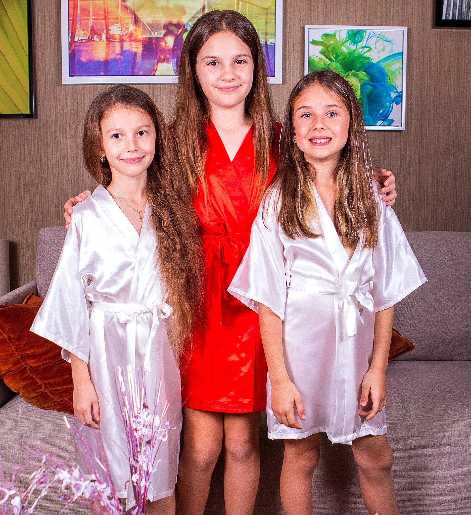 Kids Satin Robes Flower Girl Customized Robes For Girls Etsy