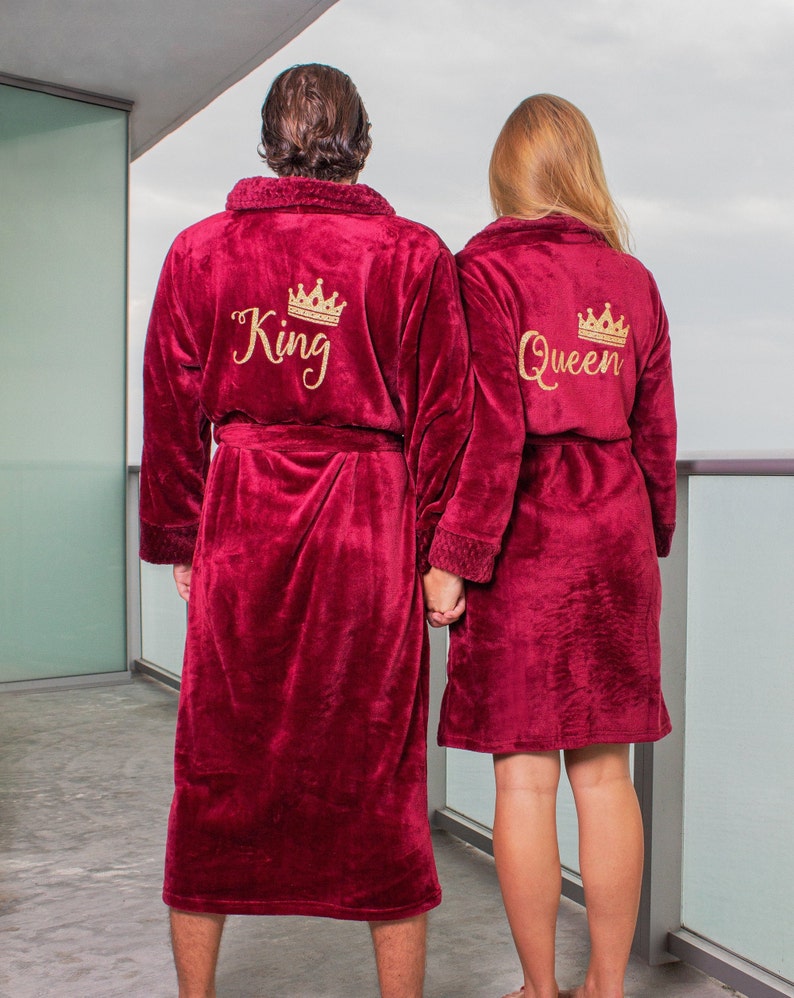 Matching Couple Plush Long Bathrobes Customized Bathrobes Etsy