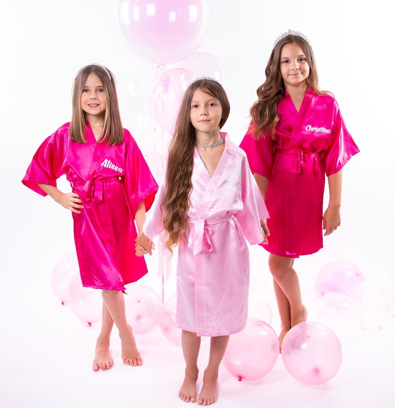 Kids Satin Robes Flower Girl Robe Customized Robe Bridal Etsy