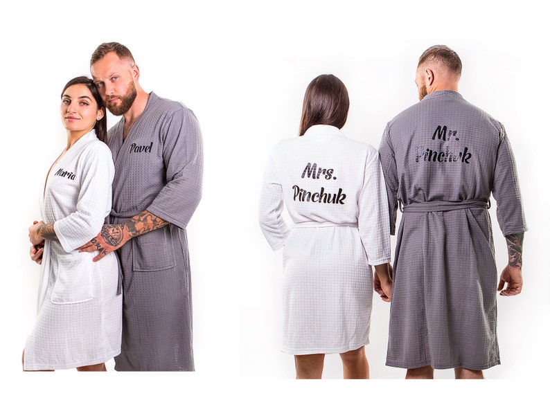 personalised waffle robe