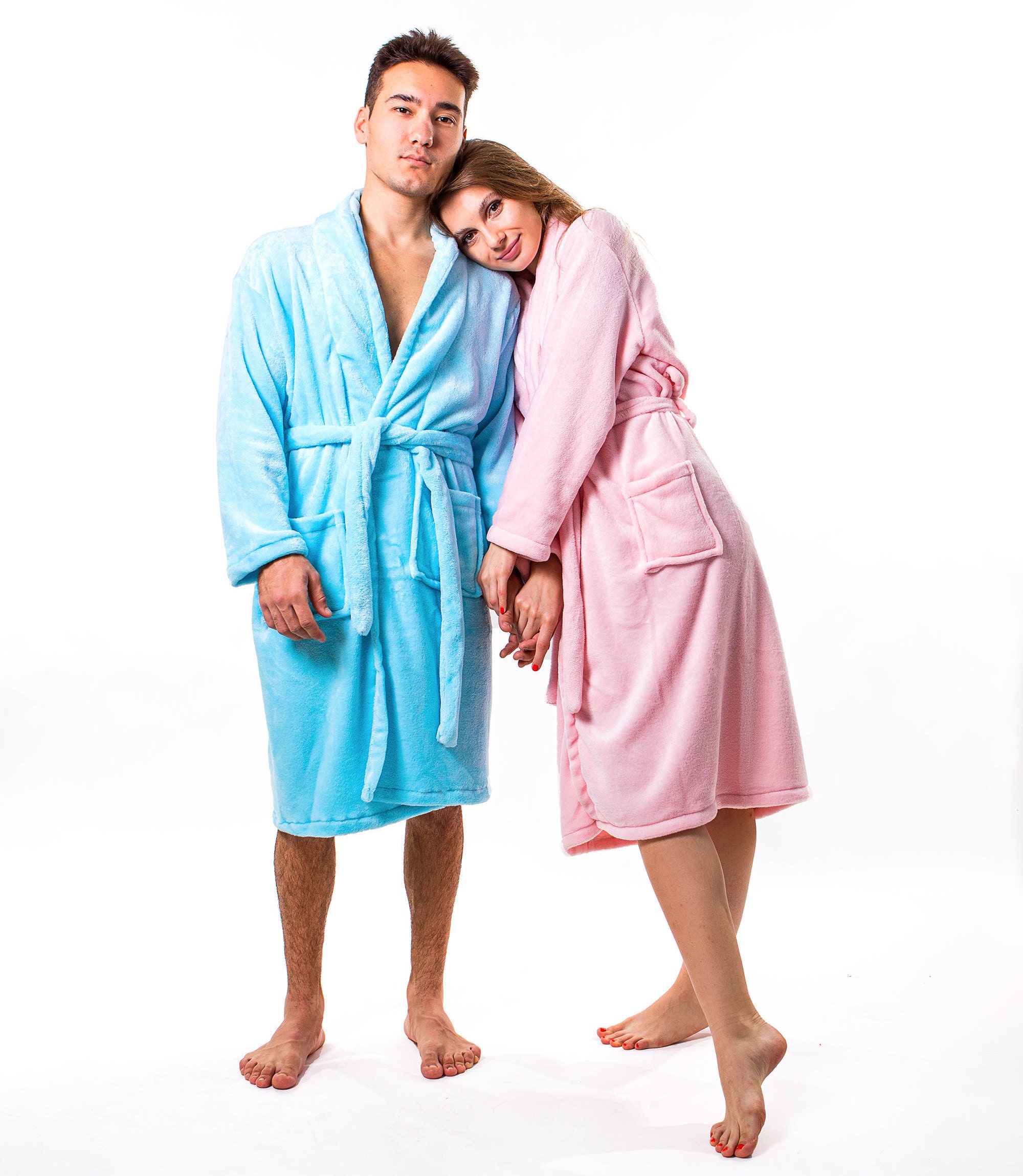 His and Hers Terry Bathrobes Romantic His and Hers Couple Etsy