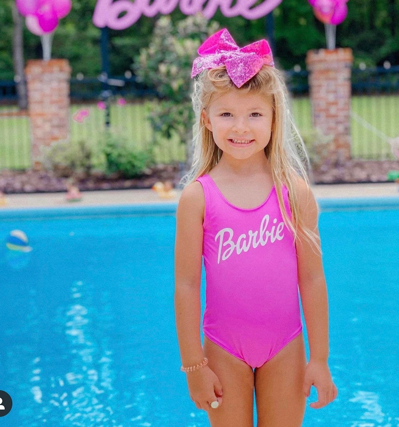 Custom Girls Kids One Piece Swimsuits Your Text Swimsuits Etsy UK