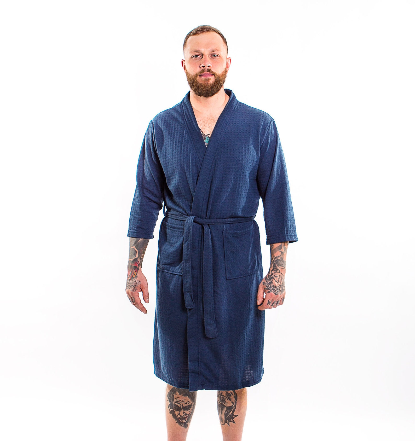 Men's Waffle Knit Customized robes Personalized Waffled Etsy