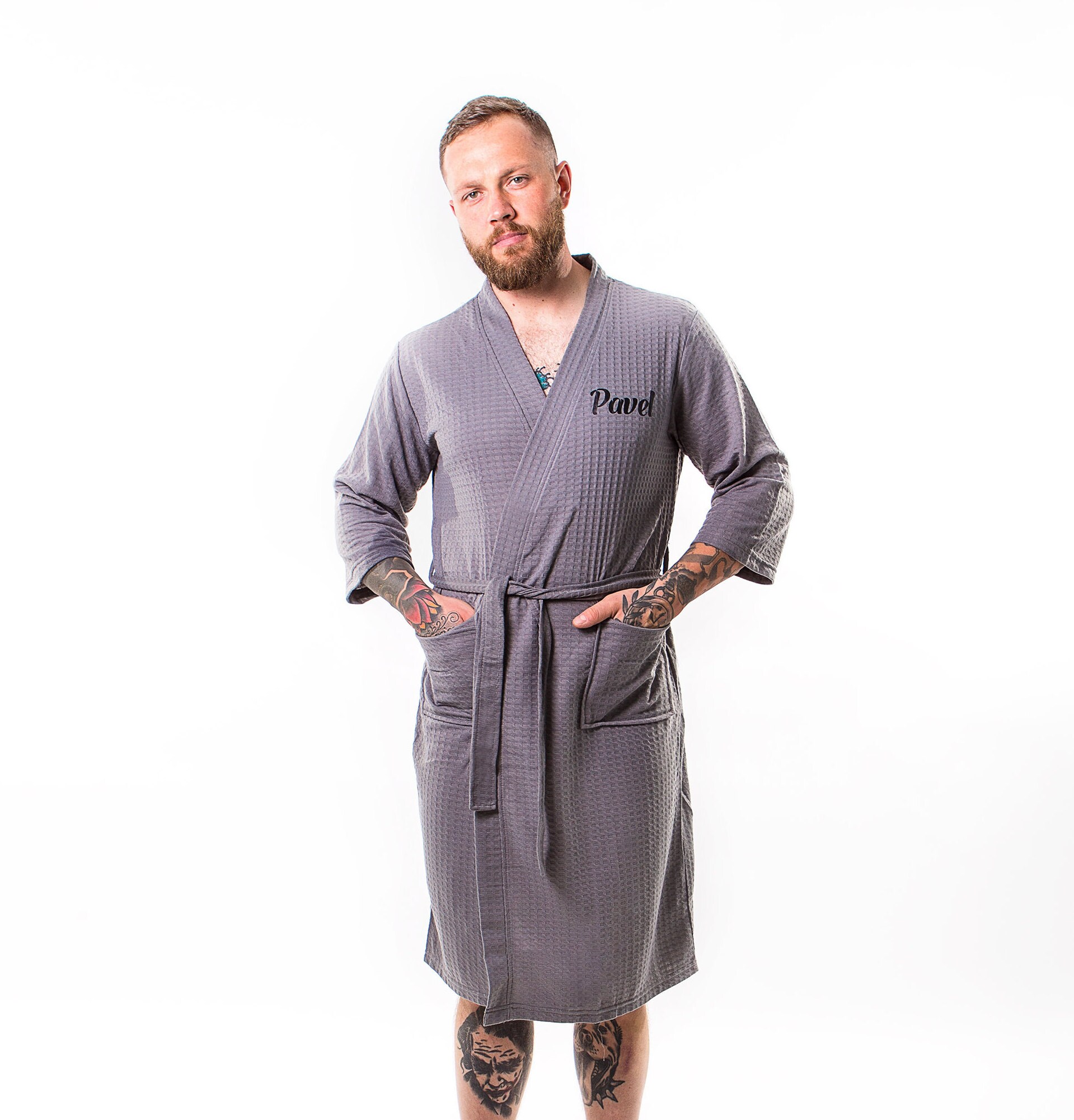 Men's Waffle Knit Customized robes Gift for him Etsy