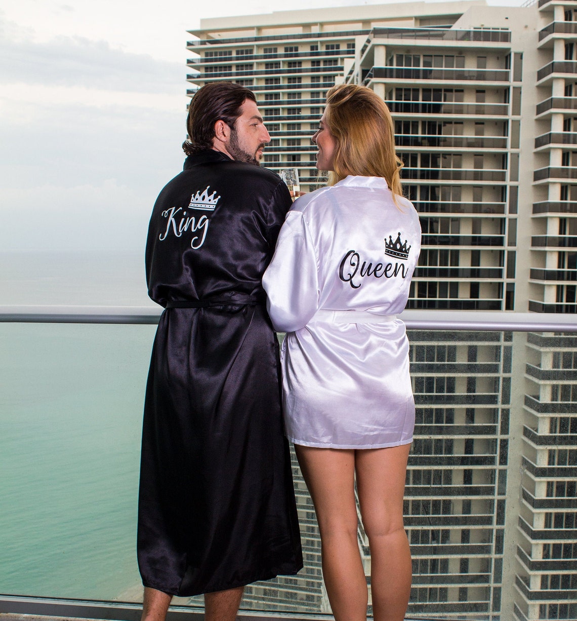 Matching Satin Robes for Couple Bride and Groom robes Etsy