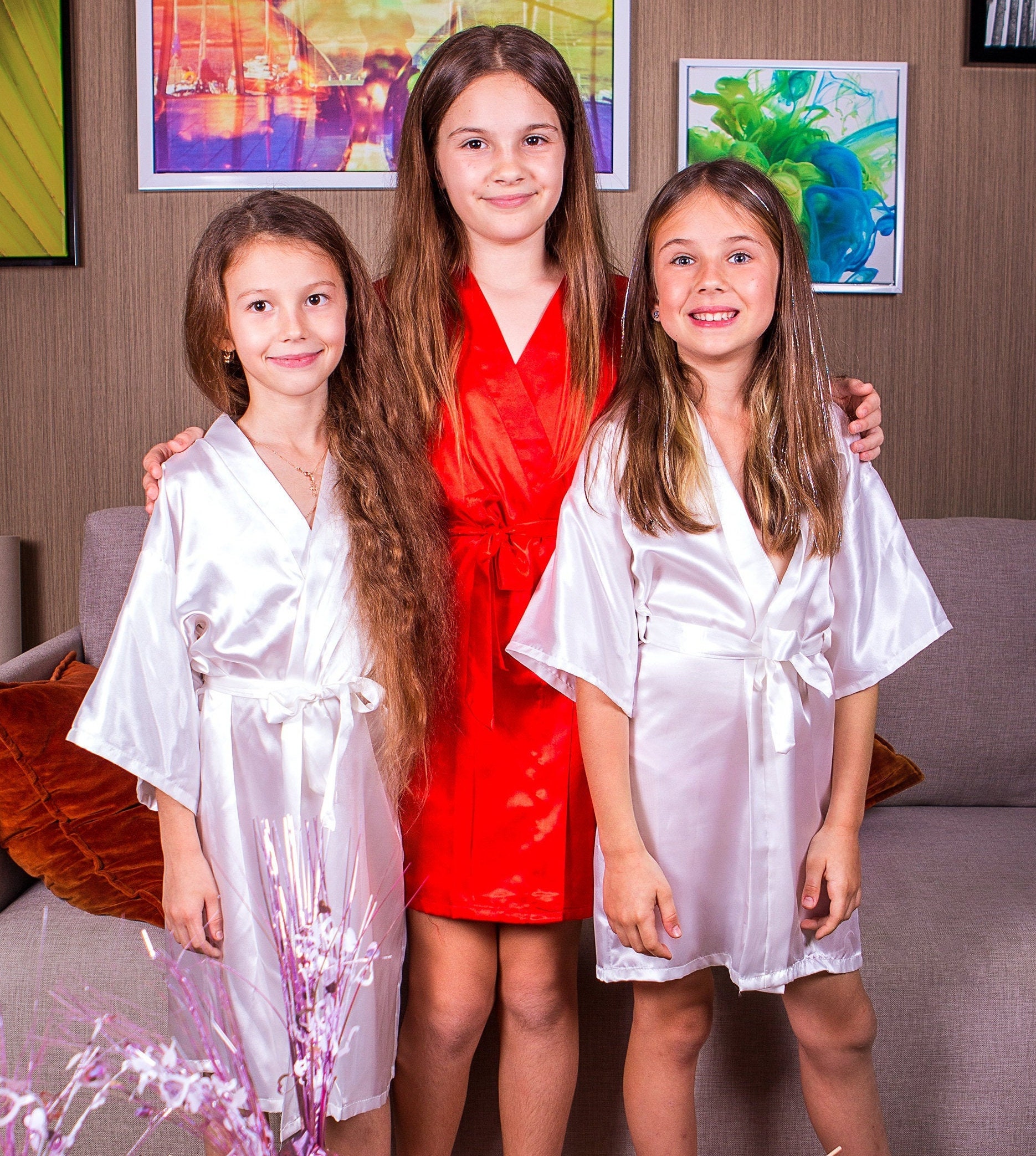 Kids Satin Robes Flower Girl Robe Bridal Robe Bridal Party Etsy UK