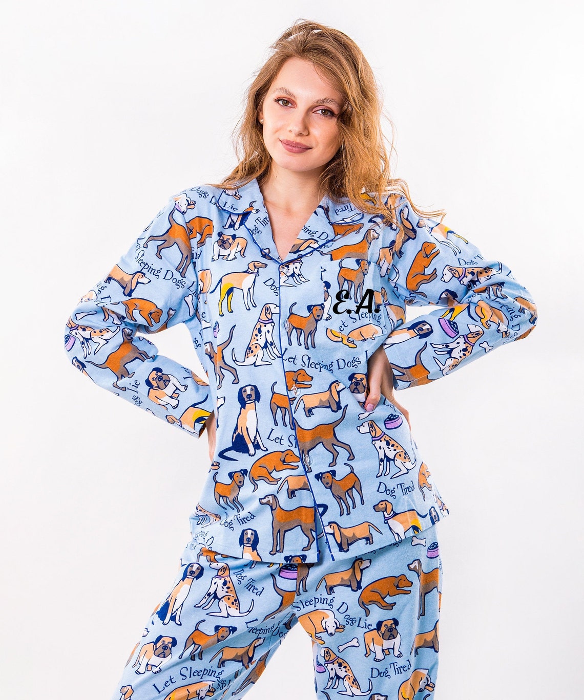 Women's Cotton Pajama Set Gift for Her Customized Etsy