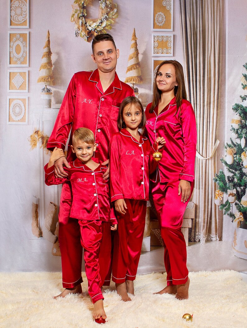 Family Matching Satin Pajamas Customized Pajamas for Adults Etsy
