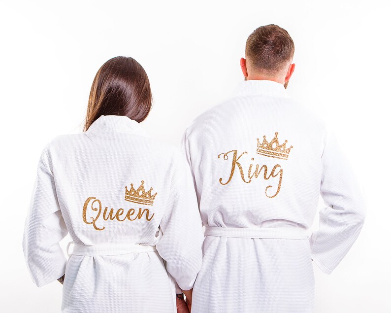 Couple Cotton Waffle Robes Matching Couple Robes Customized Etsy
