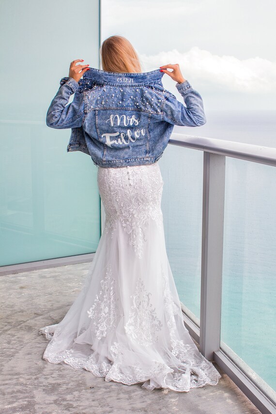 Denim jacket wedding dress Clearance
