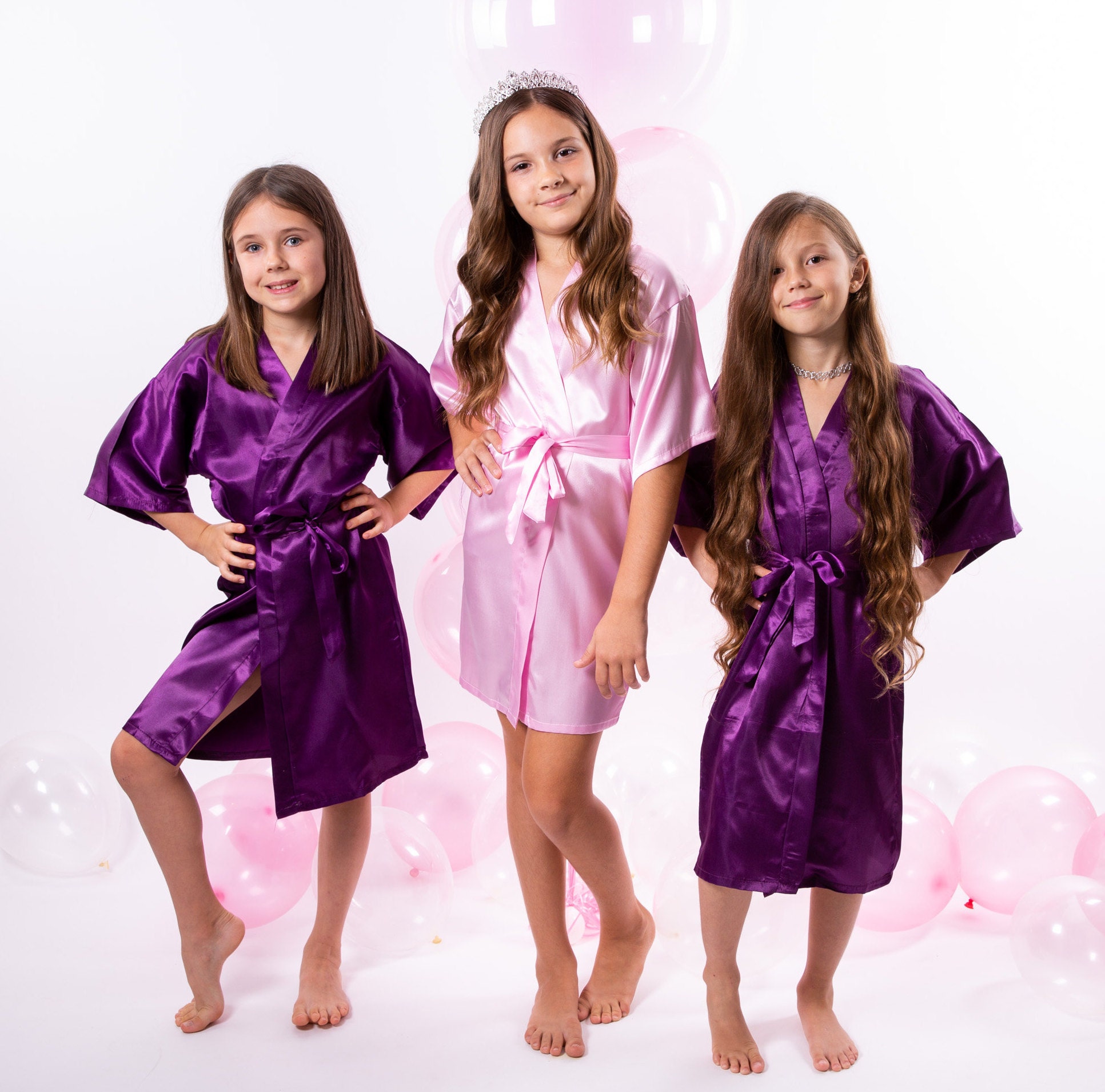 Set of 11 Kids Satin Robes Flower Girl Robe Customized Robe Etsy