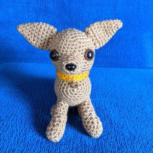 Crocheted Dog, Light Brown Colored Chihuahua, Female Named Autumn/With A Crocheted Ball