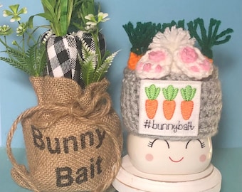 Crocheted Marshmallow Mug Hat- “Bunny Bait”