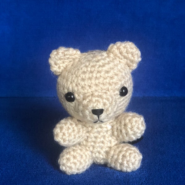 Crocheted Tiny Teddy Bear, Tan Color