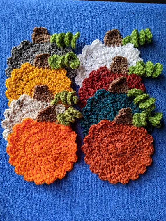 Crocheted Pumpkin Coasters