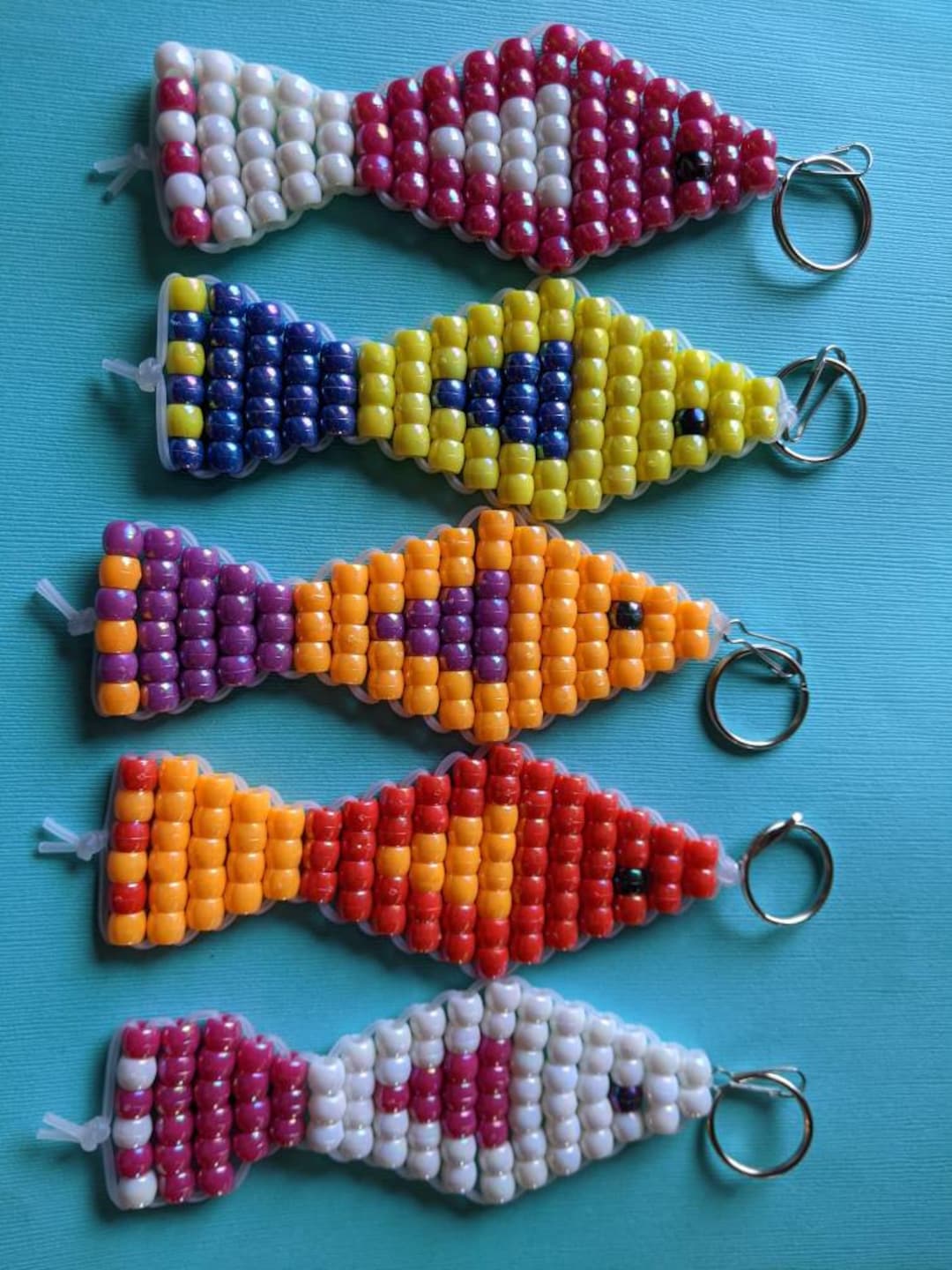 Fish, Pearl Colored Keyrings - Etsy