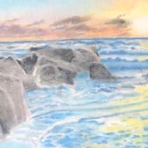 Drawing- &quot;Seashore Sunrise,&quot; Chalk Pastel