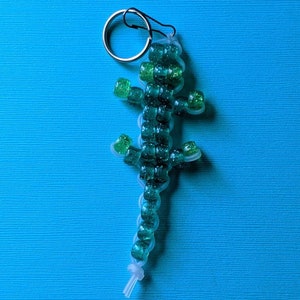 Mini Lizards-Glitter Colored Keyrings green glitter