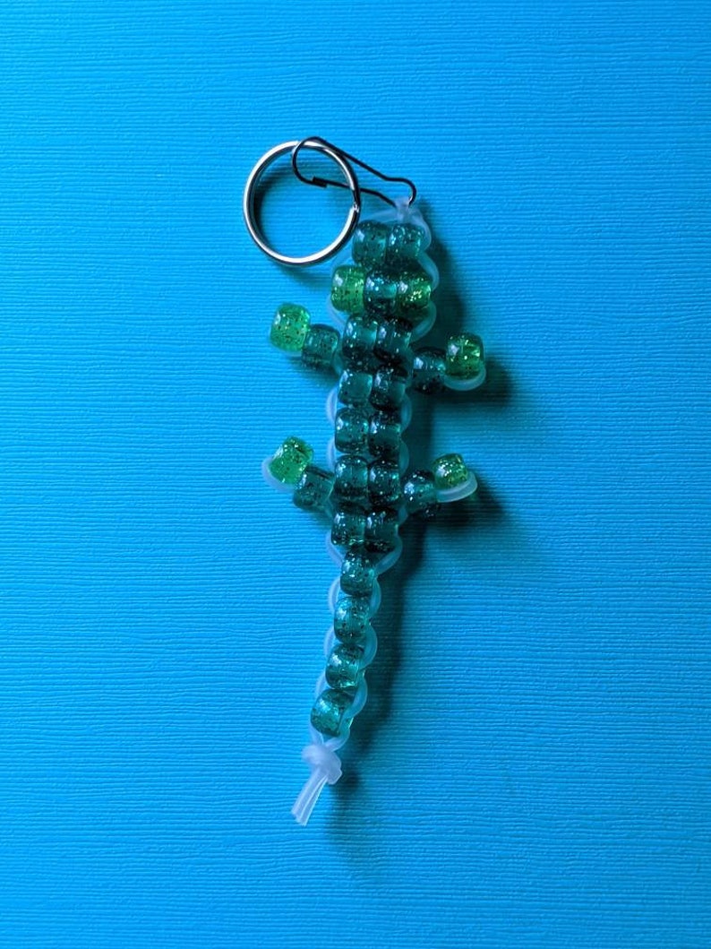 Mini Lizards-Glitter Colored Keyrings green glitter