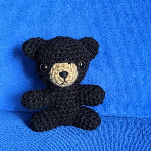 Crocheted Tiny Black Teddy Bear