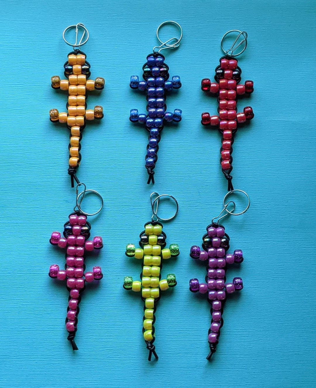 Mini Pearl/glitter Lizard Keyrings - Etsy